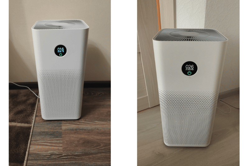 Очиститель воздуха Xiaomi Mi Air Purifier 3H стоит на полу
